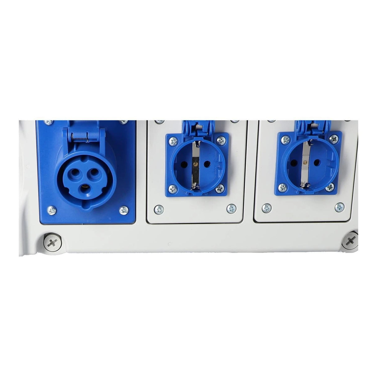 Distributeur d'énergie mobile CEE 32A 230V vers CEE/Schuko 16A 230V avec disjoncteur différentiel