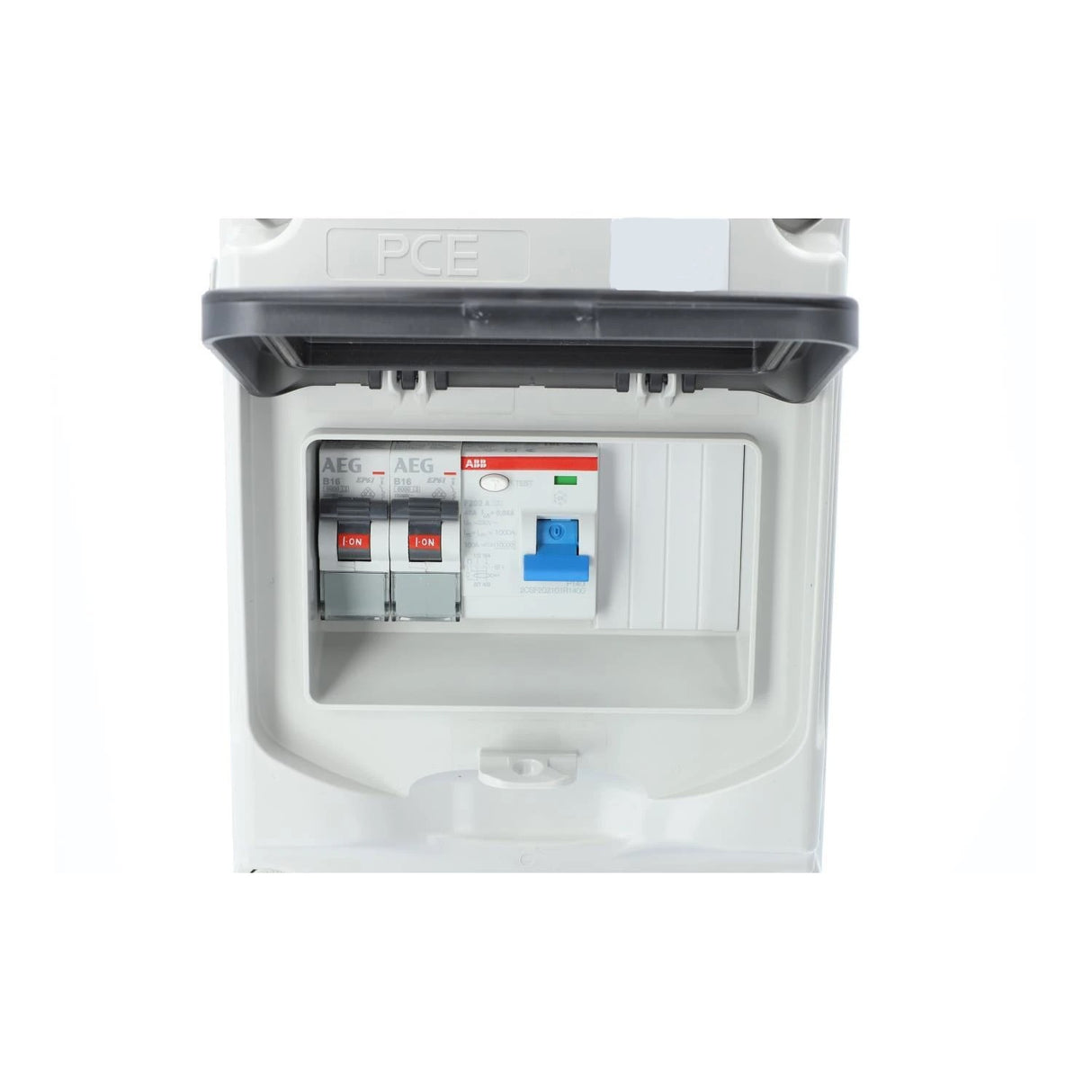 Distributeur d'énergie mobile CEE 32A 230V vers CEE/Schuko 16A 230V avec disjoncteur différentiel