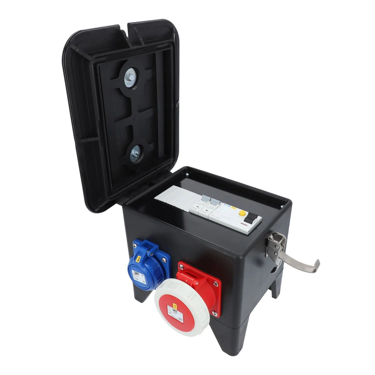 Répartiteur de courant mobile RIED modèle 3 avec câble en caoutchouc H07RN-F 5G 2,5 mm² de 1,5 m avec fiche CEE 400 V 16 A 5 broches 2 prises CEE 16 A 2 prises Schuko IP54