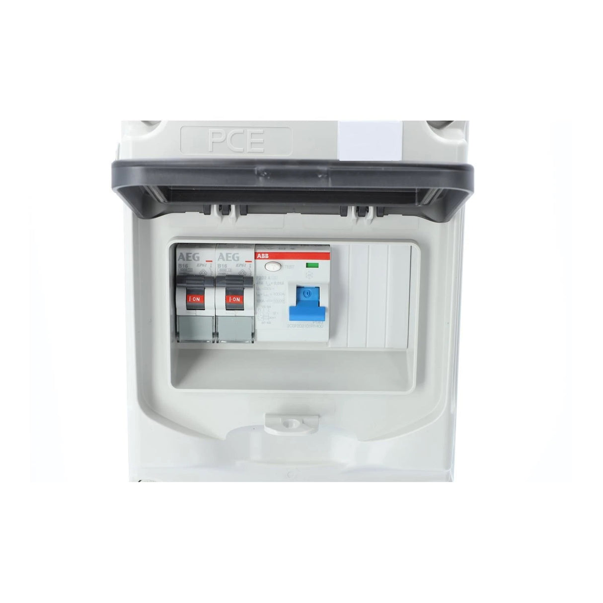 Mobiler Stromverteiler CEE 32A 230V auf Schuko 16A 230V mit FI Schutzschalter