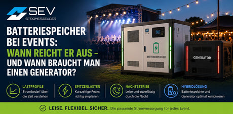 Wann reicht ein Batteriespeicher bei Events aus – und wann braucht man zusätzlich einen Generator? - SEV