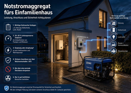 Welches Notstromaggregat für das Einfamilienhaus? - SEV