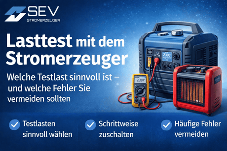 Testlasten für Stromerzeuger richtig wählen: Lasttest ohne Fehler – für Haus, Betrieb, Event & Landwirtschaft - SEV