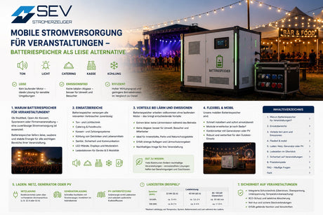 Mobile Stromversorgung für Veranstaltungen – Batteriespeicher als leise Alternative - SEV