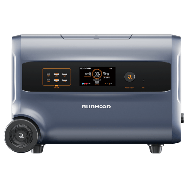 RUNHOOD F2400 I 3 in 1 Balkonkraftwerk I Powerstation I PV - Speicher I Notstromlösung I 2400W, 2400Wh - SEV