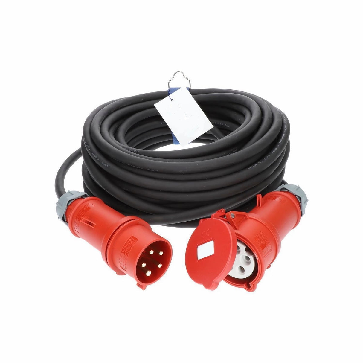 Verlängerungskabel CEE 400V 32A 6,0mm², Stecker und Kupplung rot 6h - SEV